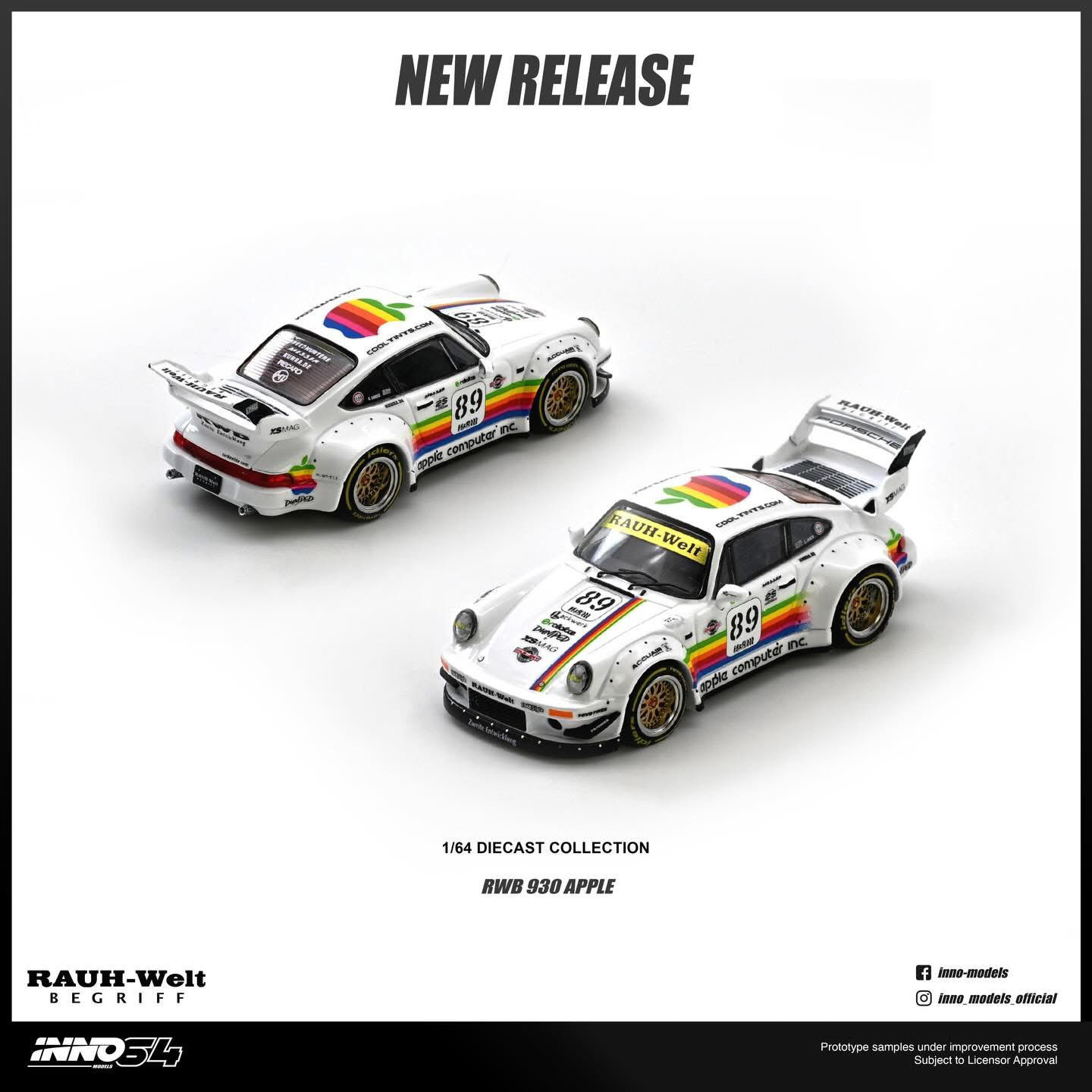 ( Pre Order) 1:64, Porsche RWB 930 #89 Apple Livery