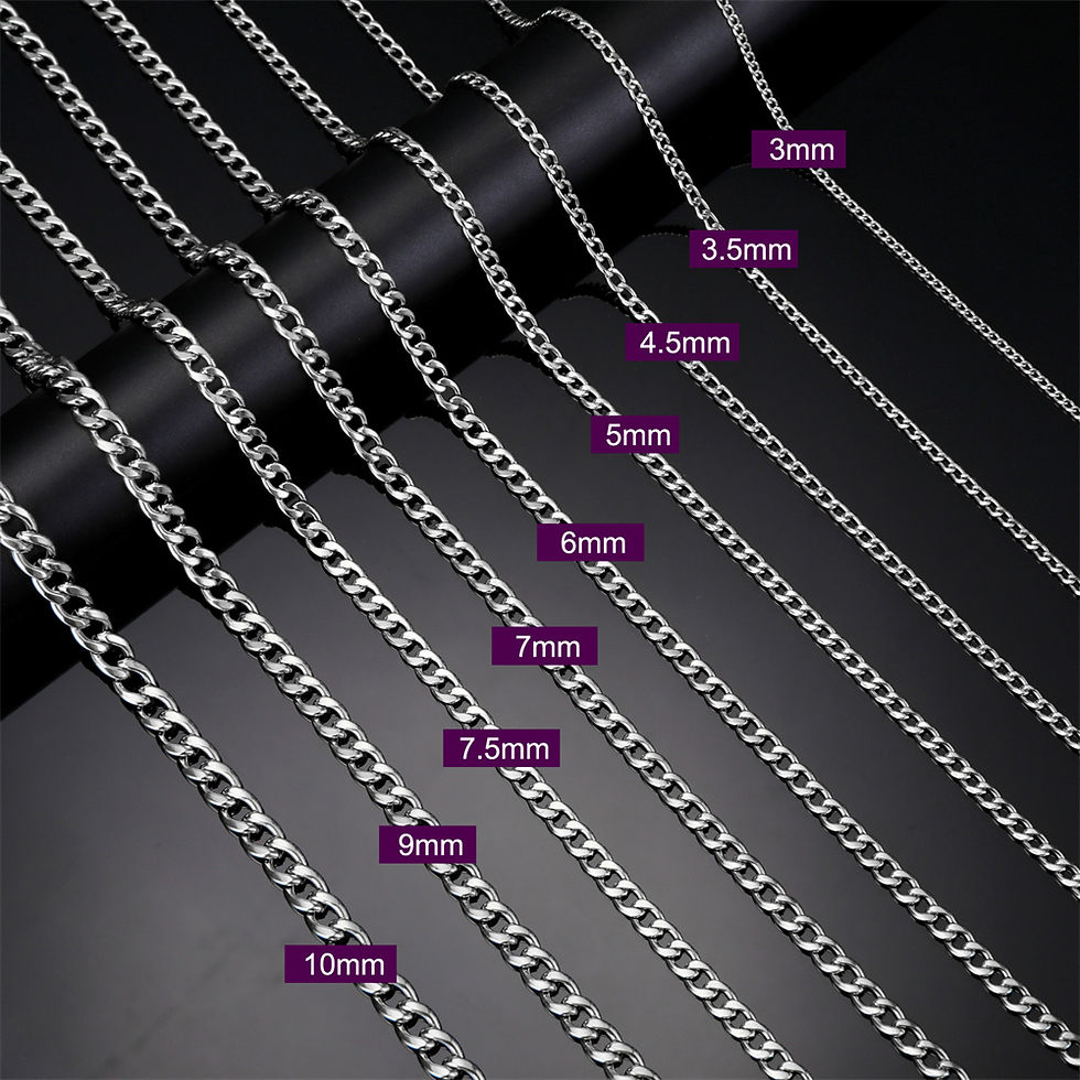 Thumbnail: My Shape 3mm-10mm Cuban Chain Stainless Steel Necklaces for Men Male Chains Figa