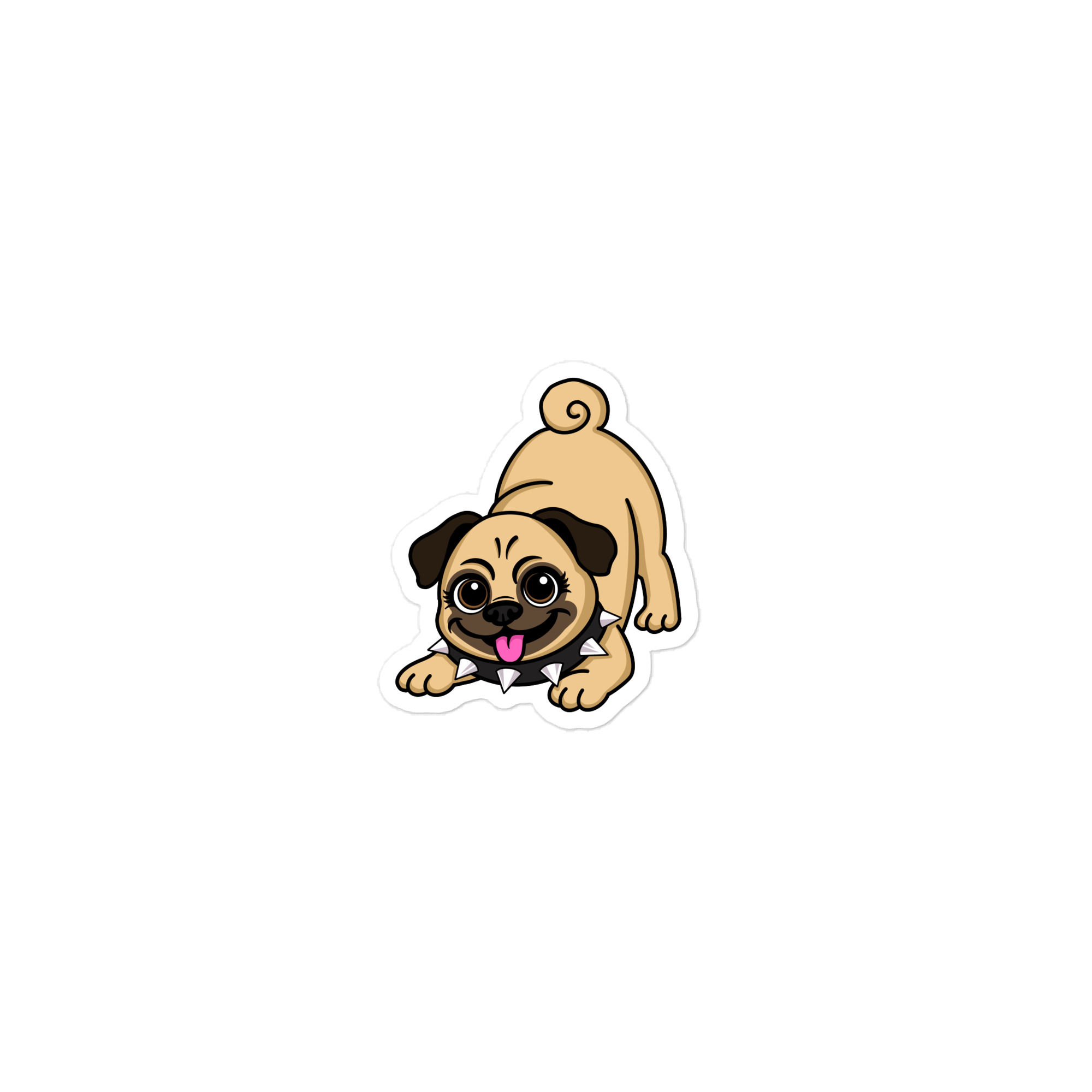 Punk Pug Spiked Collar Sticker