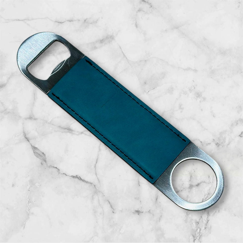 Thumbnail: STAINLESS STEEL LEATHERETTE BOTTLE OPENERS FOR ENGRAVING