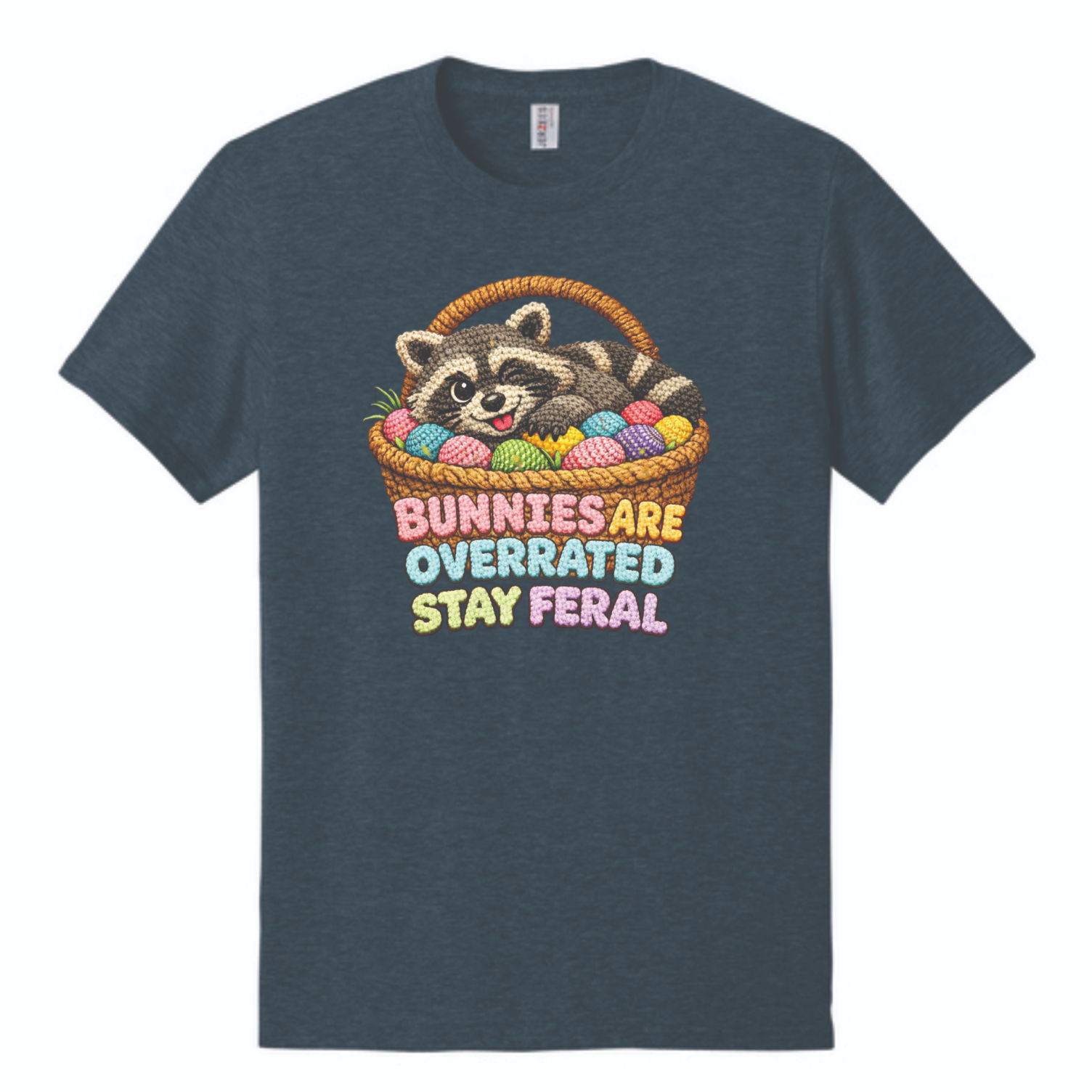 INDIGO HEATHER RING SPUN T-SHIRT...BUNNIES ARE OVERRATED