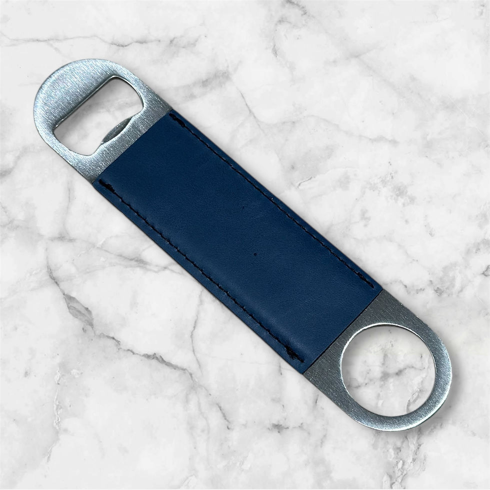 Thumbnail: STAINLESS STEEL LEATHERETTE BOTTLE OPENERS FOR ENGRAVING