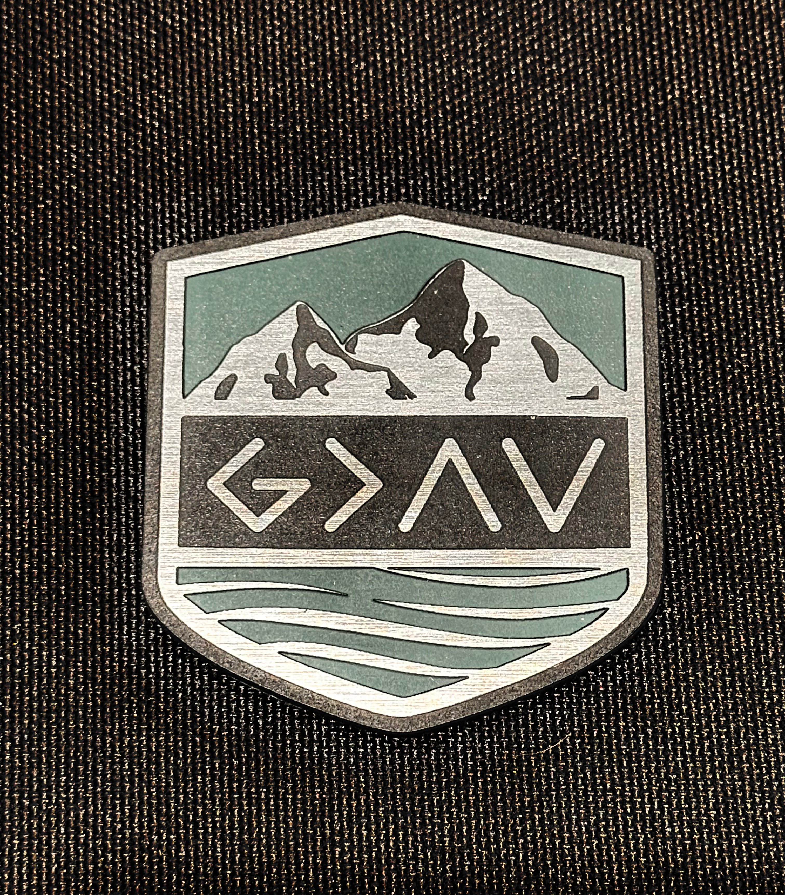 God is Greater-mountains silver/turquoise