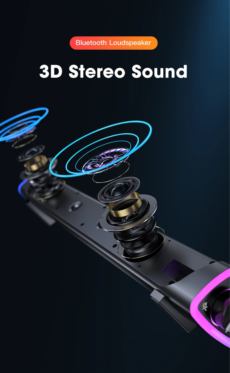 Thumbnail: Computer Speaker Bar Stereo Sound Bluetooth