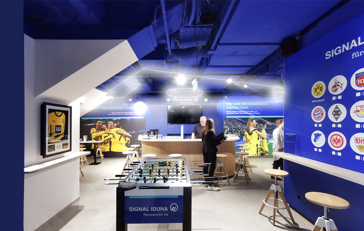 architektur entwurf vip und business lounge für signal iduna 