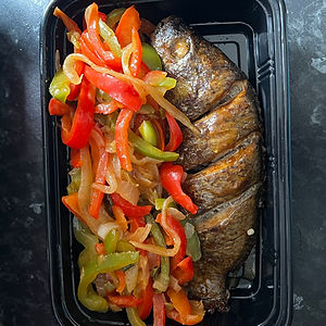 Tilapia with stir-fry peppers