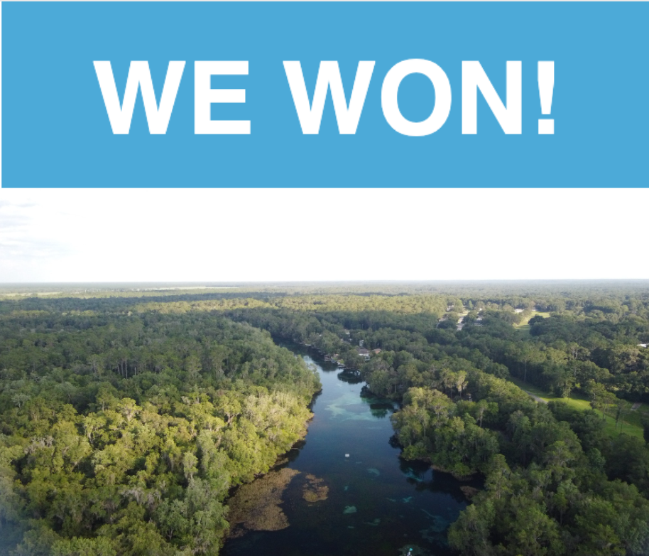Drone photograph of the Rainbow River