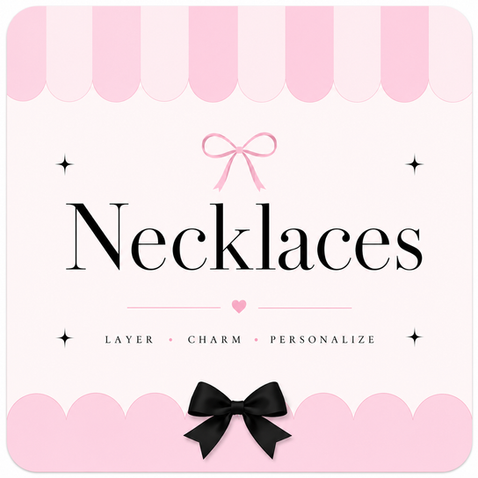 Necklaces category banner with layer, charm, personalize text