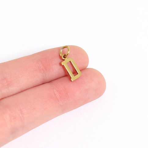 18K gold PVD Classic Letter Charm close-up