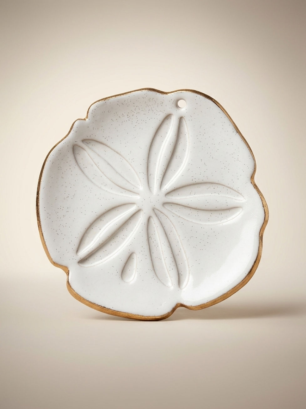 Front View - Sand Dollar Clay Trinket Dish