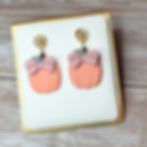 Pumpkin Bow Bloom | Polymer Clay Earrings with gold plated flower stud