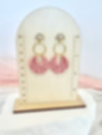 Aria | Polymer Clay Earrings displayed on size board.