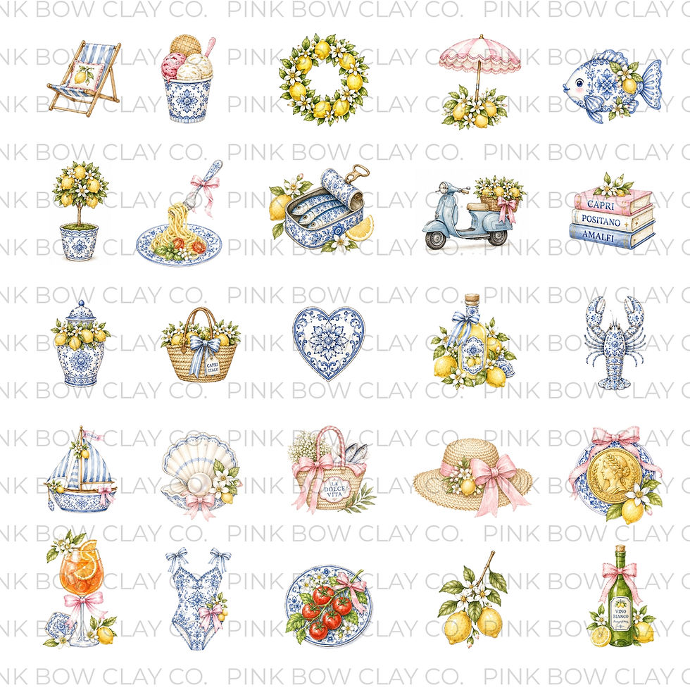 Italian Summer Charm Transfers with watermark