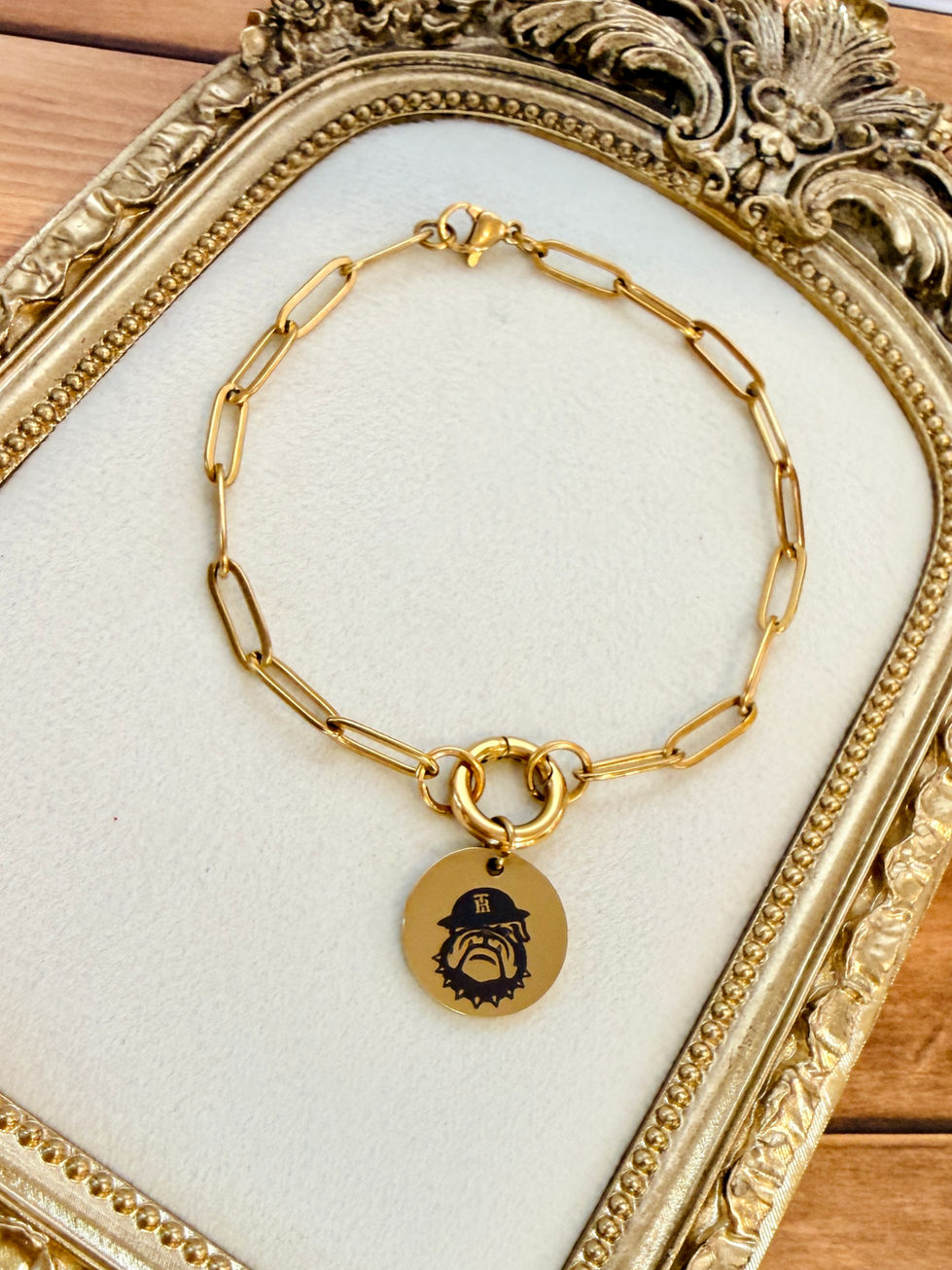 Charm Keeper Medallion Bracelet shown in 18K Gold PVD Plated SS