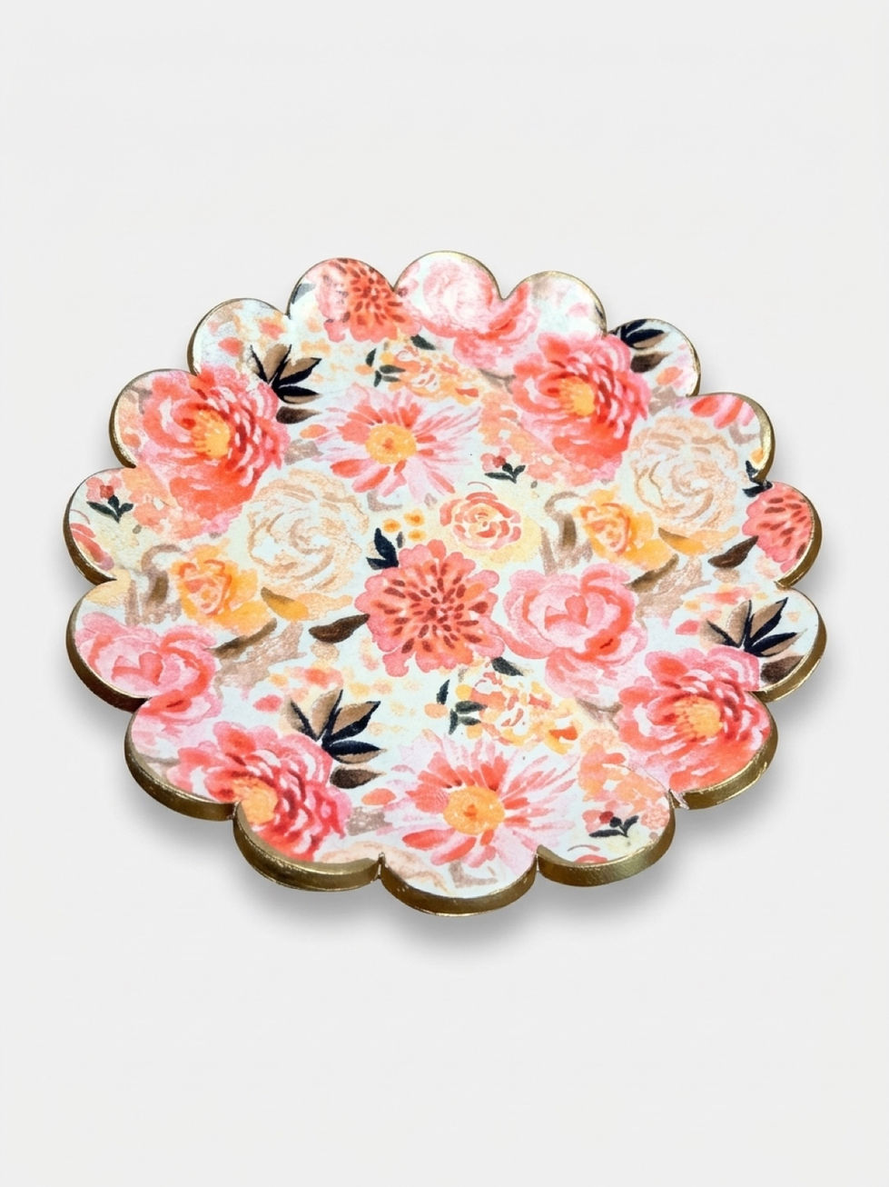 Side View - Blushing Garden Clay Trinket Dish