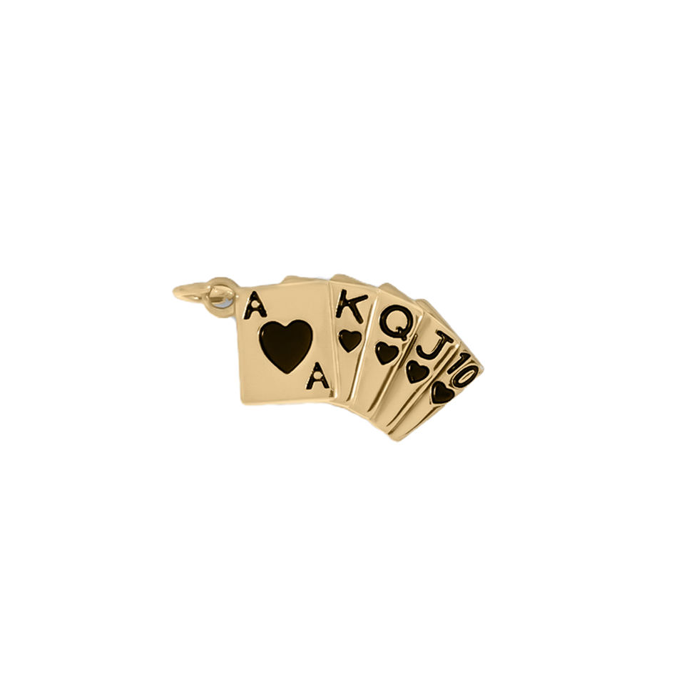 Royal Flush Charm shown in 18K Gold PVD Plated SS