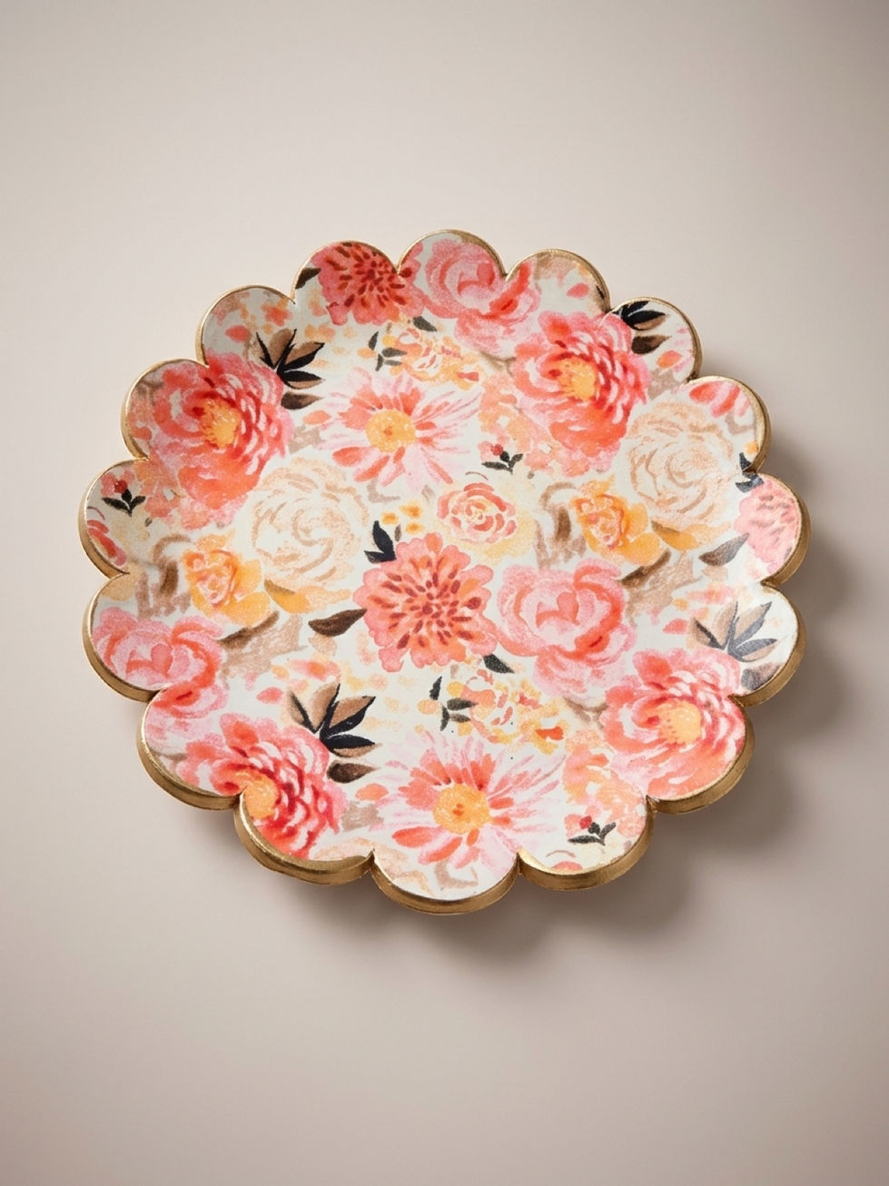 Front View - Blushing Garden Clay Trinket Dish