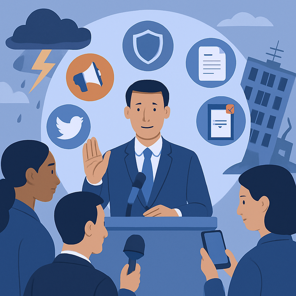 Represente la gestión y comunicación de crisis en una organización.