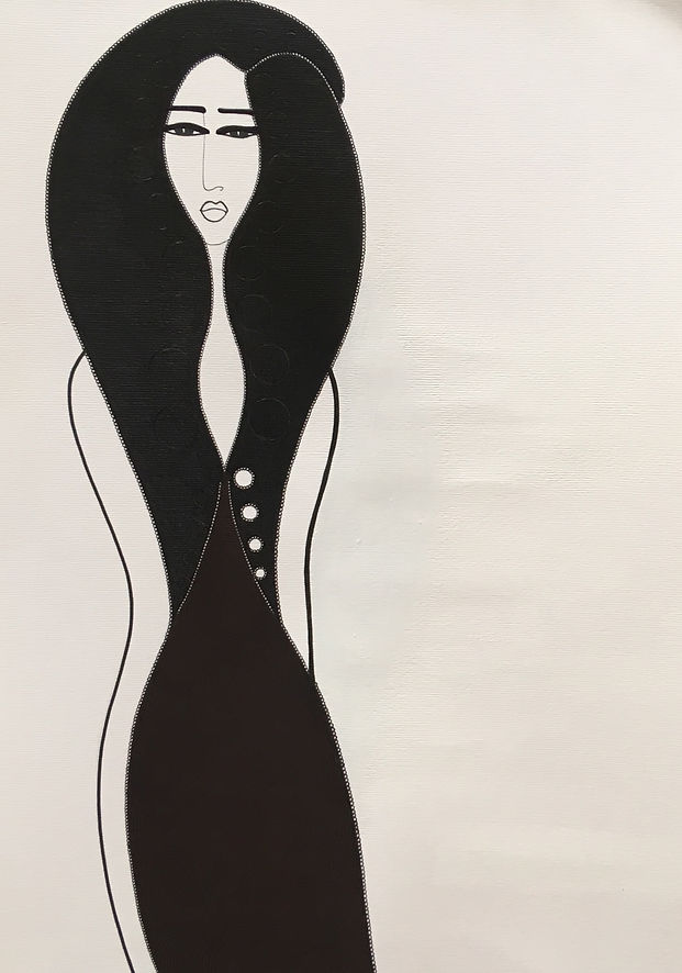 Womanhood, Ink on Acrylic Paper, 10" x 14", 2013