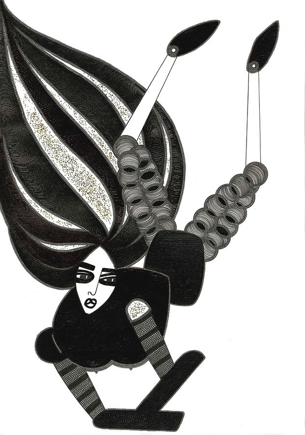 Womanhood, Ink on Acrylic Paper, 10" x 14", 2013