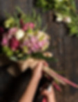 making flower bouquet