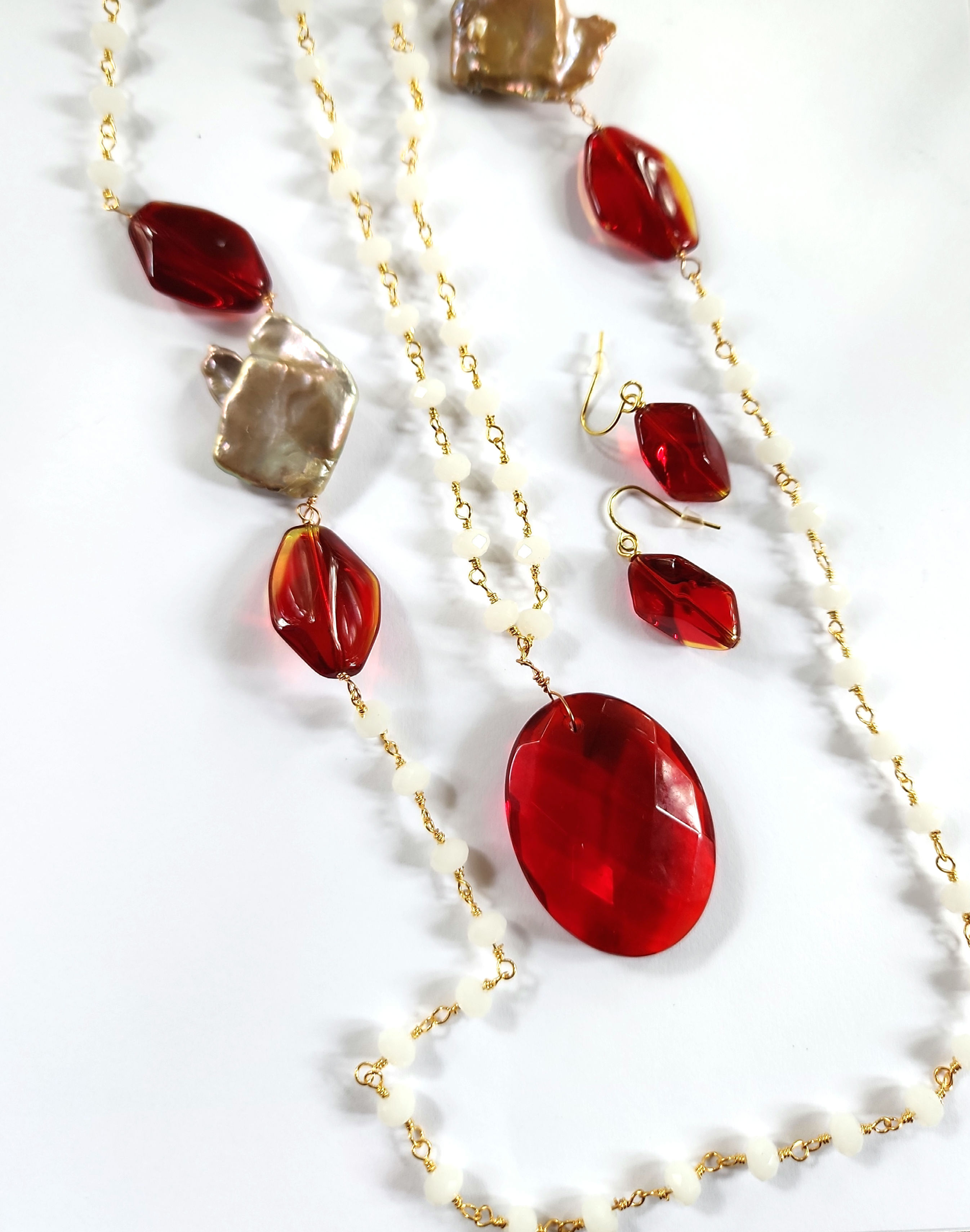 #50   Set 2 necklaces and Earrings 