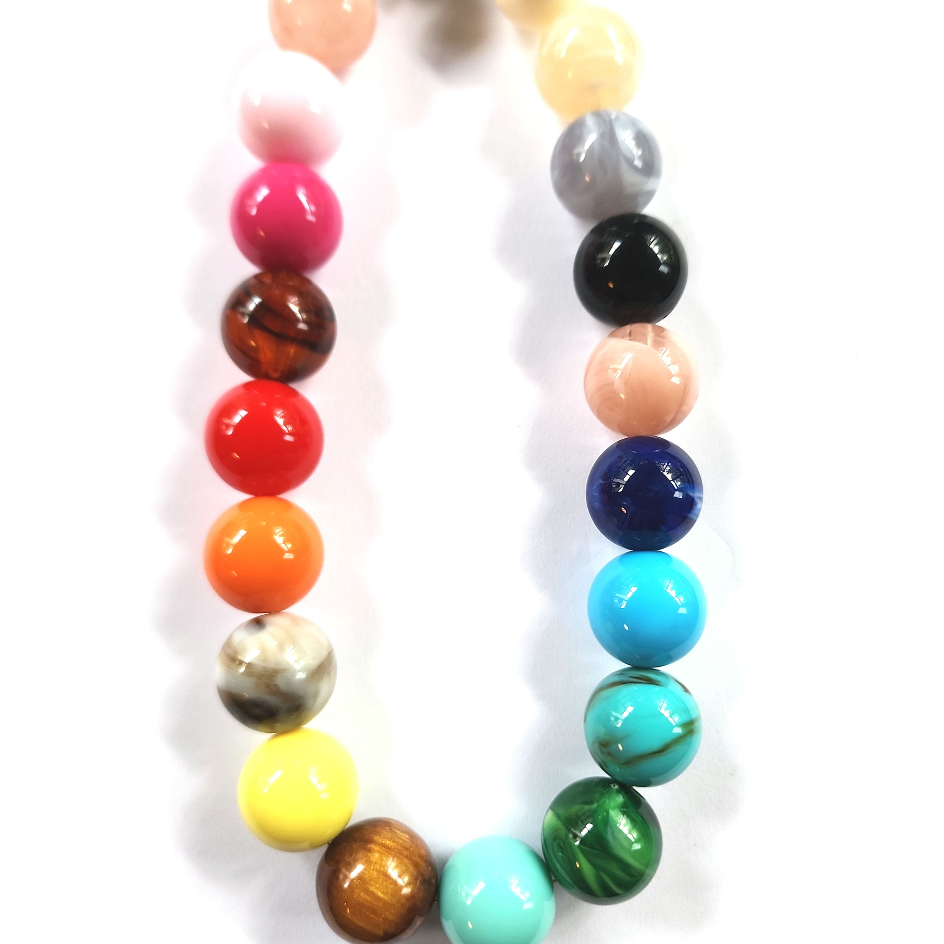 #41  Colored Beaded Necklace 16"