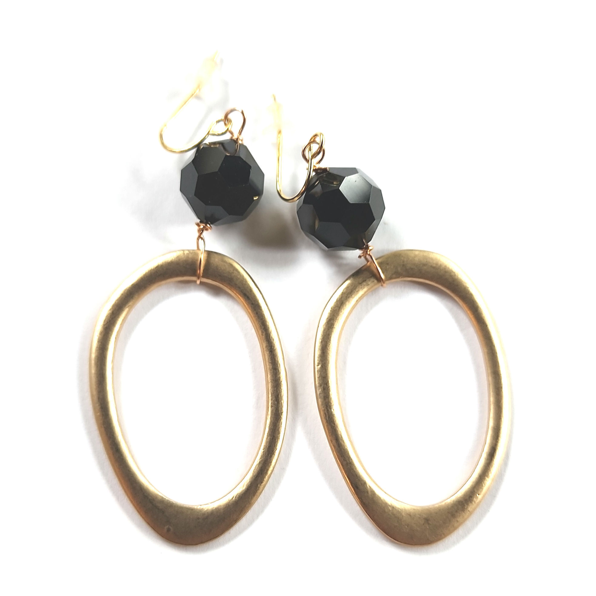#17  1 1/2" Gld/Black Earrings 