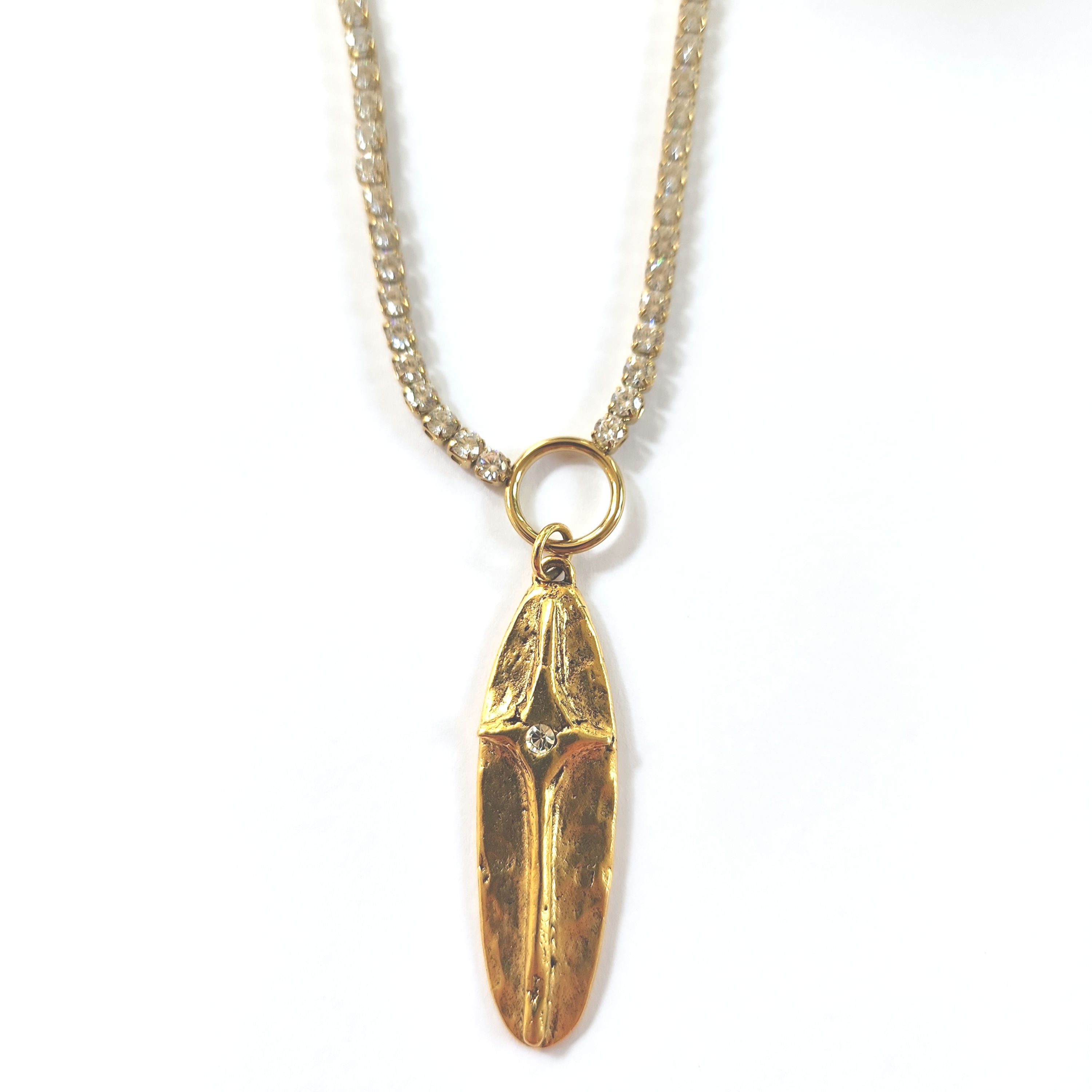 #18   16" Rhinestone Cross Necklace 