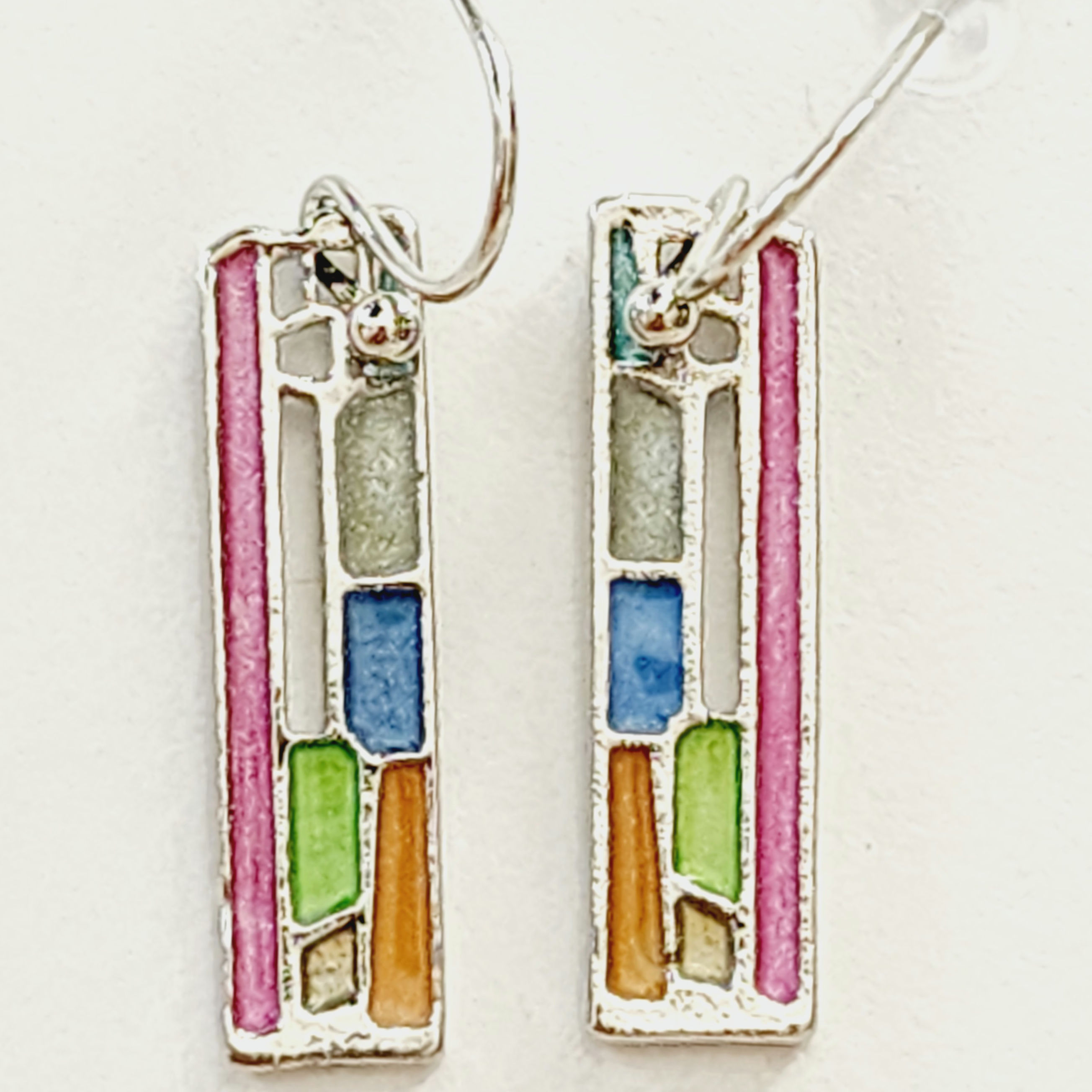 #18 cute colored silver earrings 