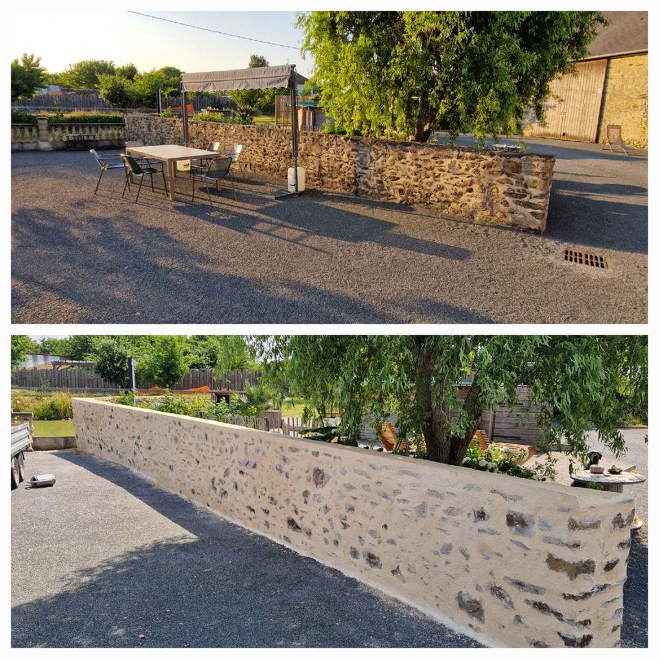 Rénovation d'un mur en pierres