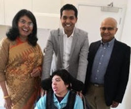 woman with sick or disabled child