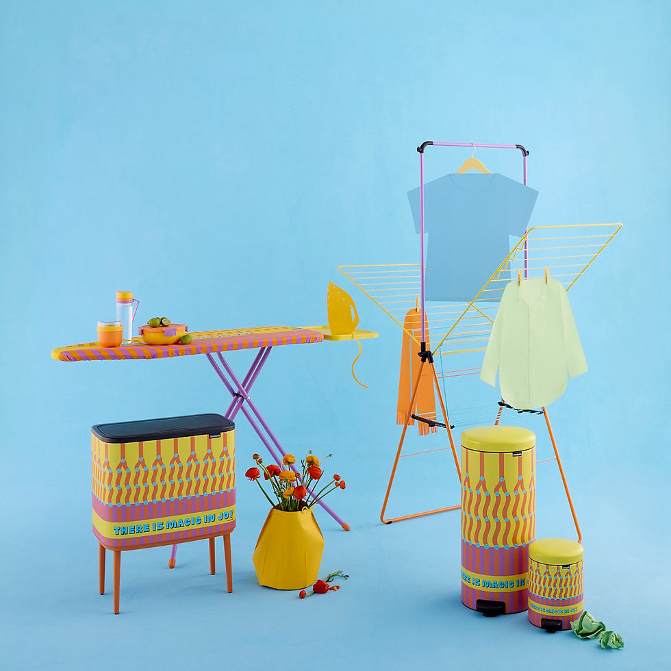 "There is Magic in Joy" ist der Titel der achtteiligen Haushaltskollektion, die Brabantia zusammen mit dem Künstler Yinka Ilori entwickelt hat.