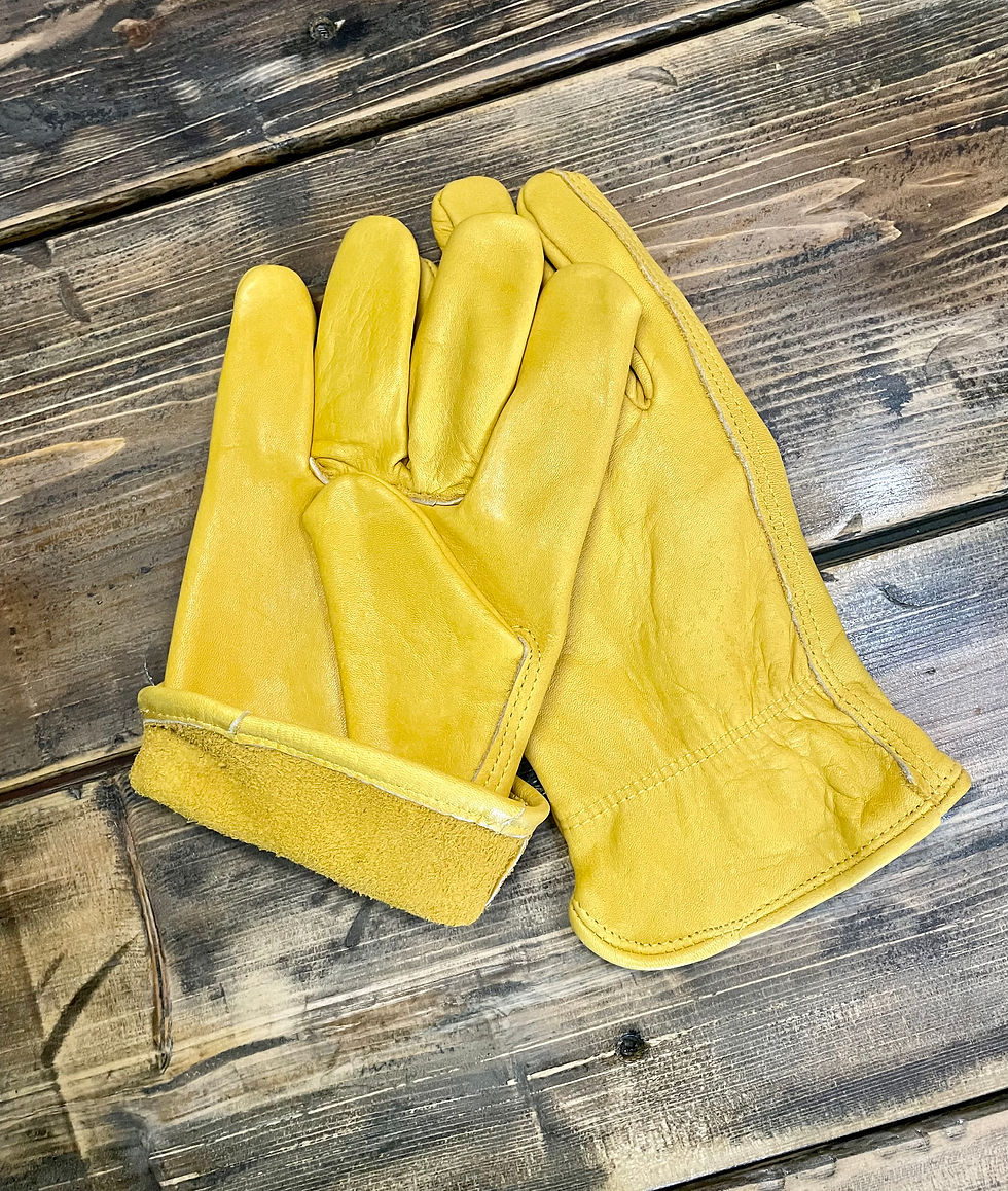 Thumbnail: Engraved Cowhide Leather Gloves