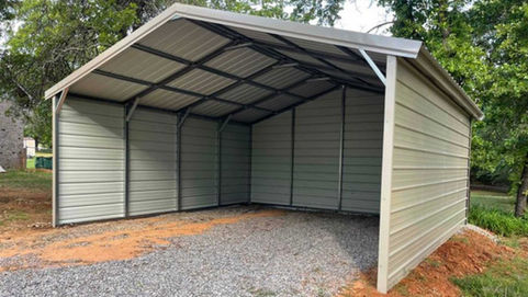 Angus Portable Buildings Boxed Eave Roof Carport Vehicle Cover Storage