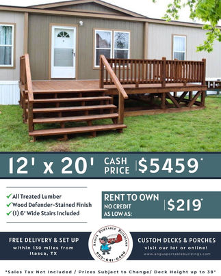12x20 Stained Deck for Mobile Homes & RV Campers