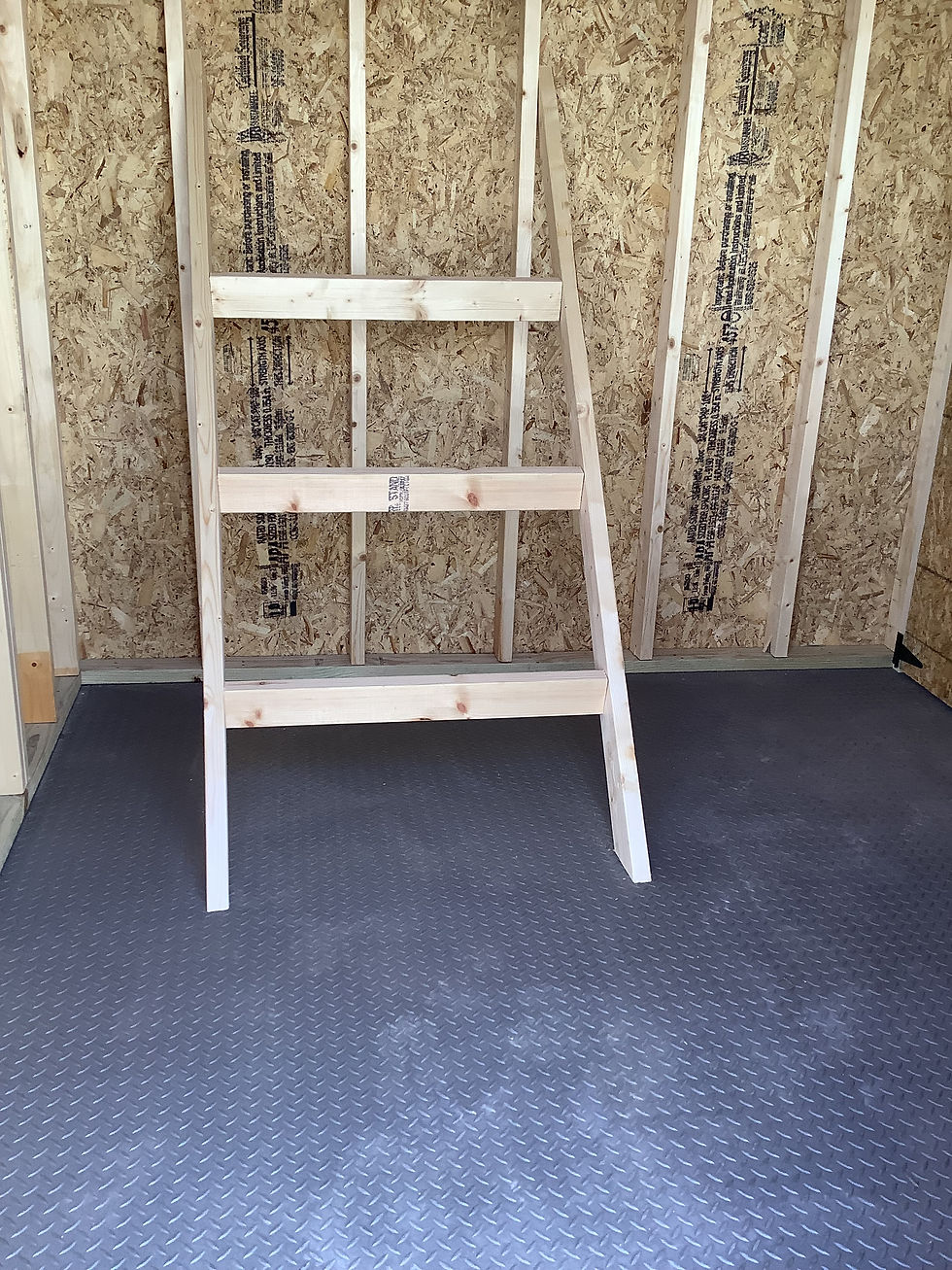 Thumbnail: Interior view of chicken rooting ladder where your chickens can rest safe at night.