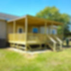 14x24 natural wood portable porch with standard flat roof for mobile and modular homes in Texas.