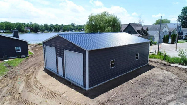 Angus Portable Buildings Vertical Style Roof Garage Workshop Storage Residential