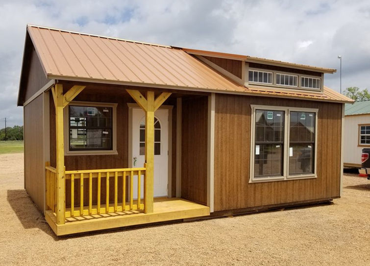 14x20 Side Cabin Corner Porch with Dormer and insulated windows.  Great home office or home studio space.