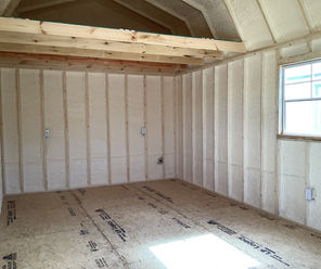 Lofted Barn Cabin with Closed Cell Spray Insulation and Upgraded LP Legacy Flooring.