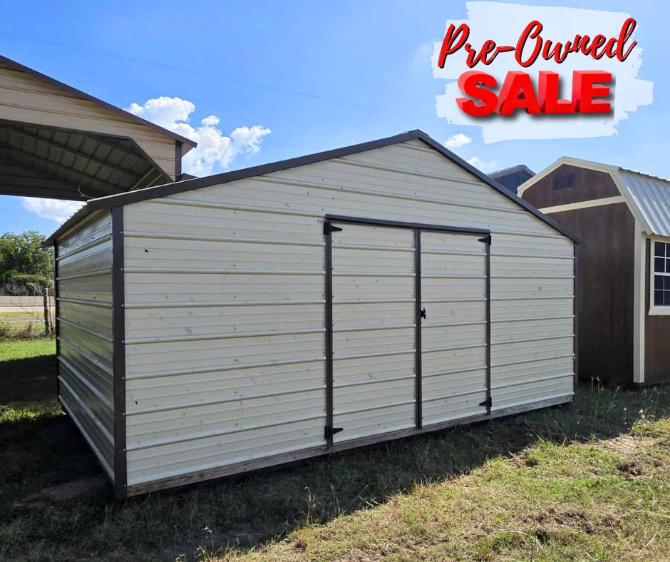 12' x 16' Pre-Owned Discounted Derksen Best Value Side Utility Storage Shed