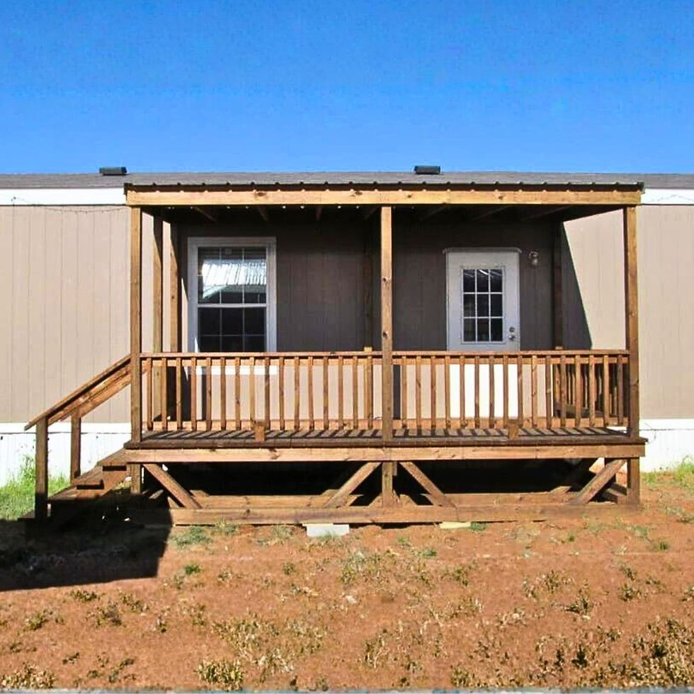10x16 stained portable porch with standard roof for manufactured homes in Texas