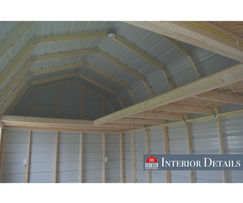 U-Shaped loft in a metal lofted shed.
