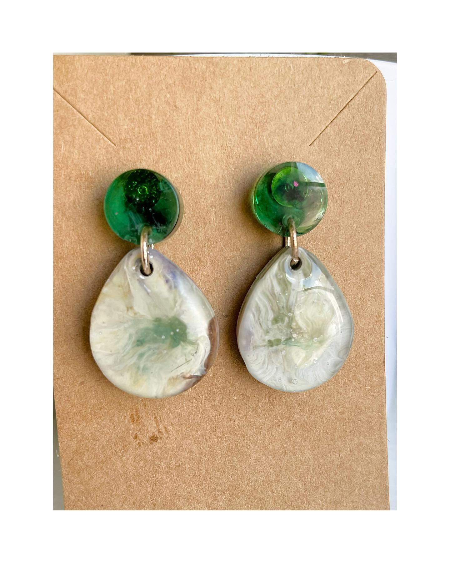 Emerald Floral Teardrop Earrings