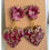 Thumbnail: Magenta Floral and Heart Earrings with Gold Leaf Accents