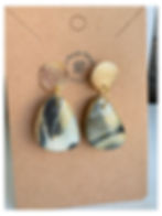 Marble Effect Teardrop Earrings with Gold Dust Studs