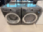 Electrolux dark gray front-load washer and dryer set.
