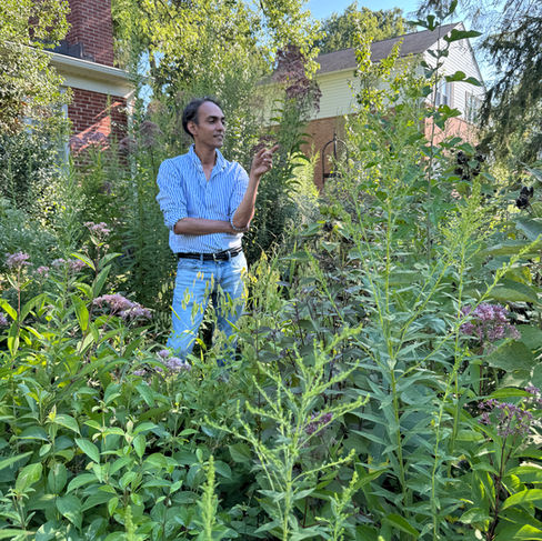 man in garden