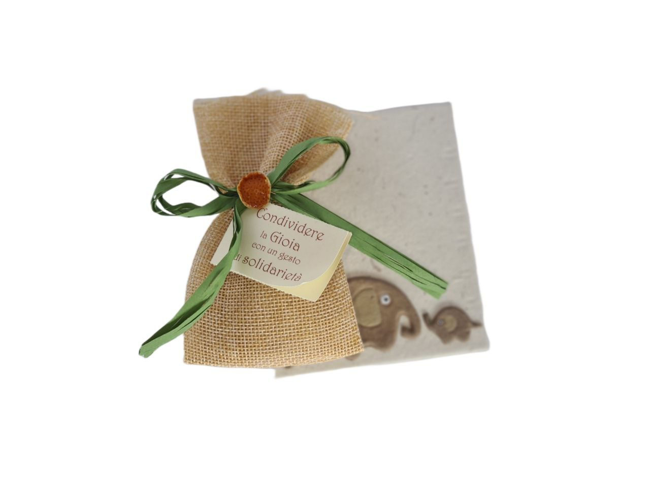 Notes dell'elefante con sacchetto in yuta